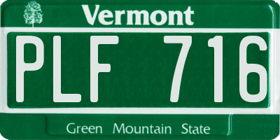 VT license plate PLF716