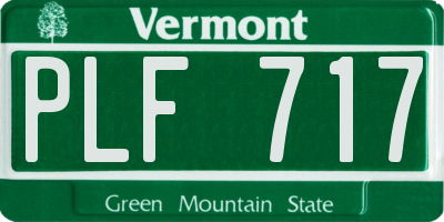 VT license plate PLF717
