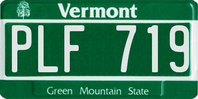 VT license plate PLF719