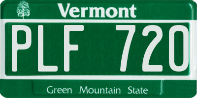 VT license plate PLF720