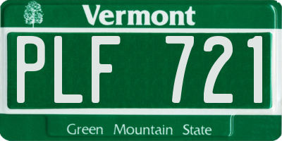 VT license plate PLF721