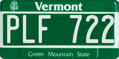 VT license plate PLF722