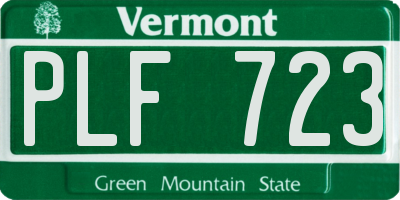 VT license plate PLF723
