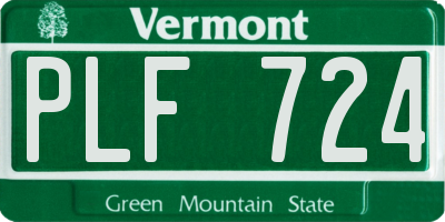 VT license plate PLF724