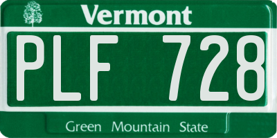 VT license plate PLF728