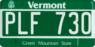 VT license plate PLF730
