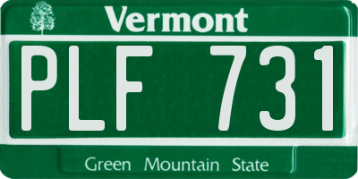VT license plate PLF731