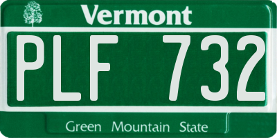 VT license plate PLF732