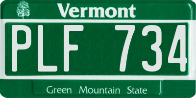 VT license plate PLF734