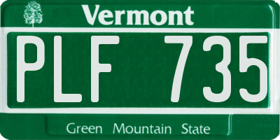 VT license plate PLF735