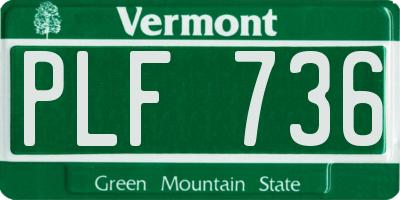 VT license plate PLF736