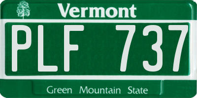 VT license plate PLF737