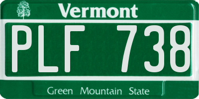 VT license plate PLF738
