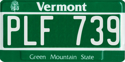 VT license plate PLF739