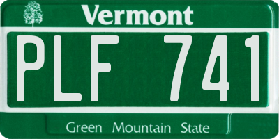 VT license plate PLF741