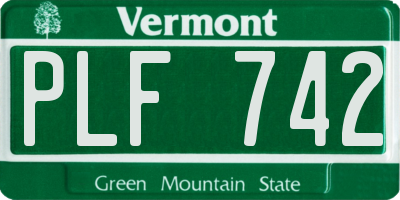 VT license plate PLF742