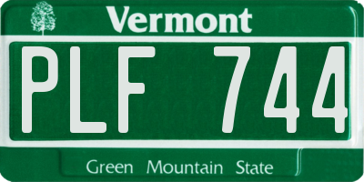 VT license plate PLF744