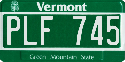 VT license plate PLF745