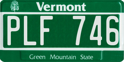 VT license plate PLF746