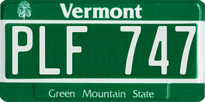 VT license plate PLF747