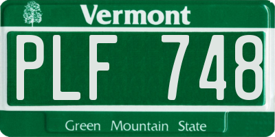 VT license plate PLF748