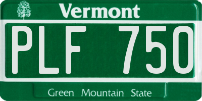VT license plate PLF750