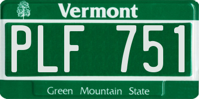 VT license plate PLF751