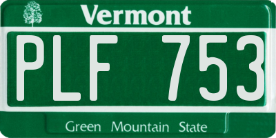 VT license plate PLF753
