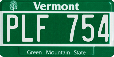 VT license plate PLF754