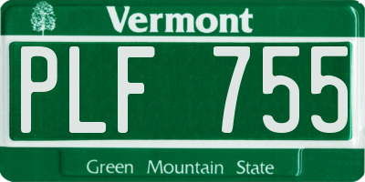 VT license plate PLF755