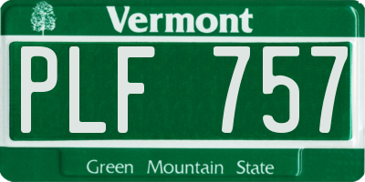 VT license plate PLF757