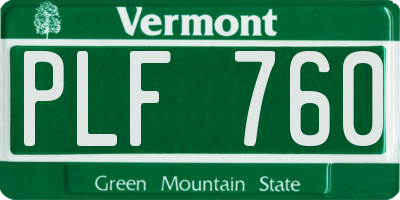 VT license plate PLF760