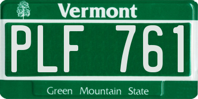 VT license plate PLF761