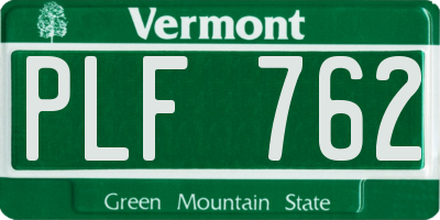 VT license plate PLF762