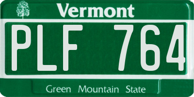 VT license plate PLF764