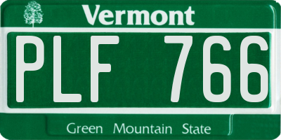 VT license plate PLF766