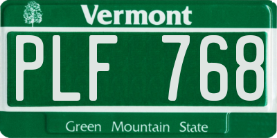 VT license plate PLF768