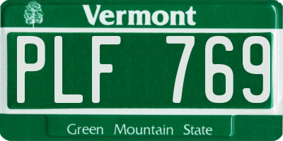 VT license plate PLF769