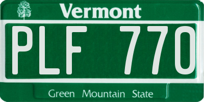 VT license plate PLF770