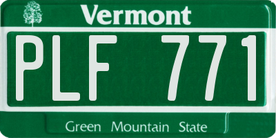 VT license plate PLF771