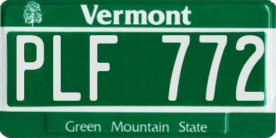 VT license plate PLF772