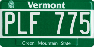 VT license plate PLF775