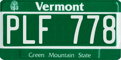VT license plate PLF778
