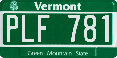 VT license plate PLF781