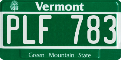 VT license plate PLF783