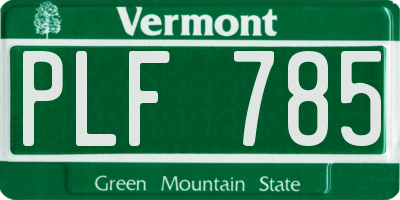 VT license plate PLF785