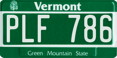 VT license plate PLF786