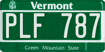 VT license plate PLF787