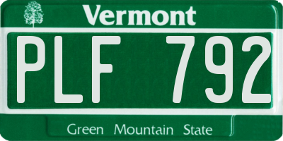 VT license plate PLF792
