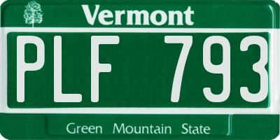 VT license plate PLF793